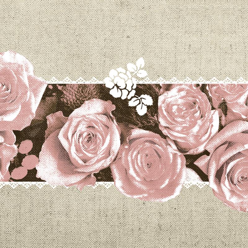 Serviette Lovely Roses Rosa 40x40cm