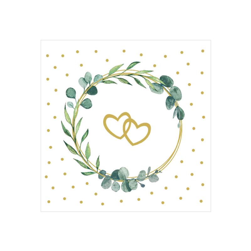 und 2 goldenen Herzen in der Mitte