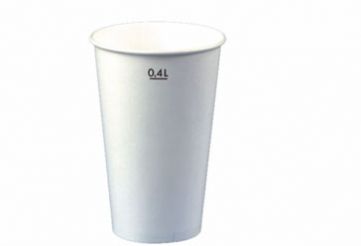 Pappbecher 400ml in weiß für Kaltgetränke