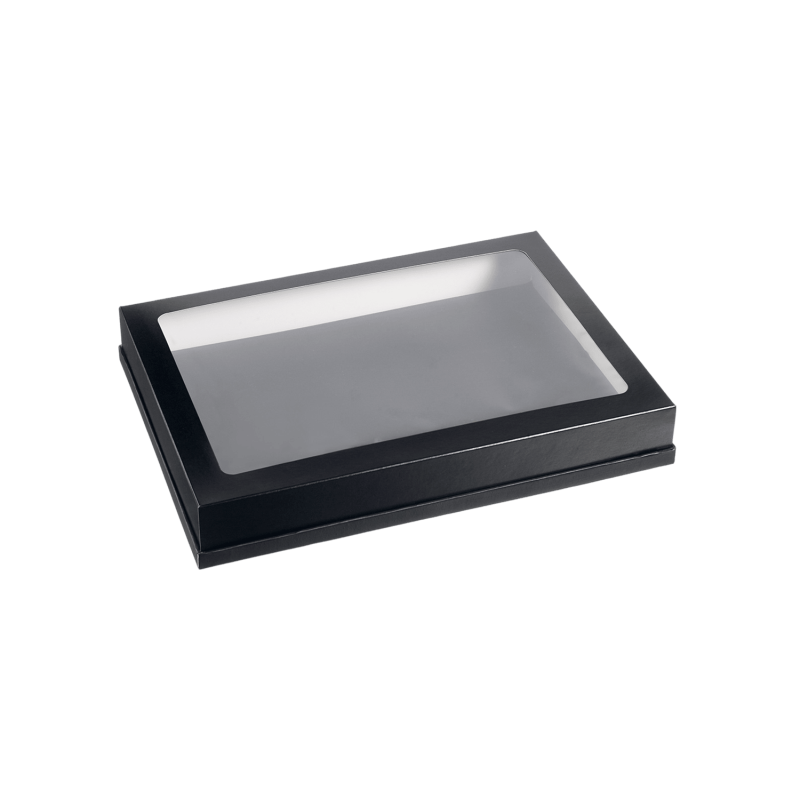 Deckel für Caterlux Tablett Atlas 1/2 Schwarz 27x18,5x5cm Tablettsysteme aus Kartonage