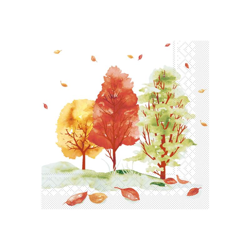 Zelltuch Serviette mit Herbst Motiv 33x33cm