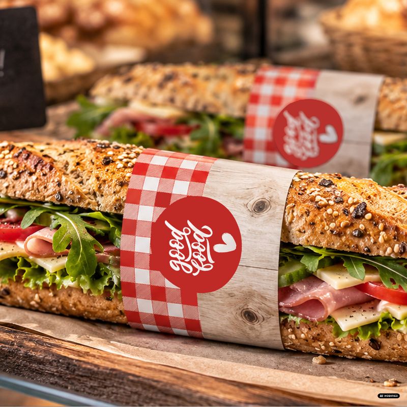 Snack Banderole rot/weiß kariert