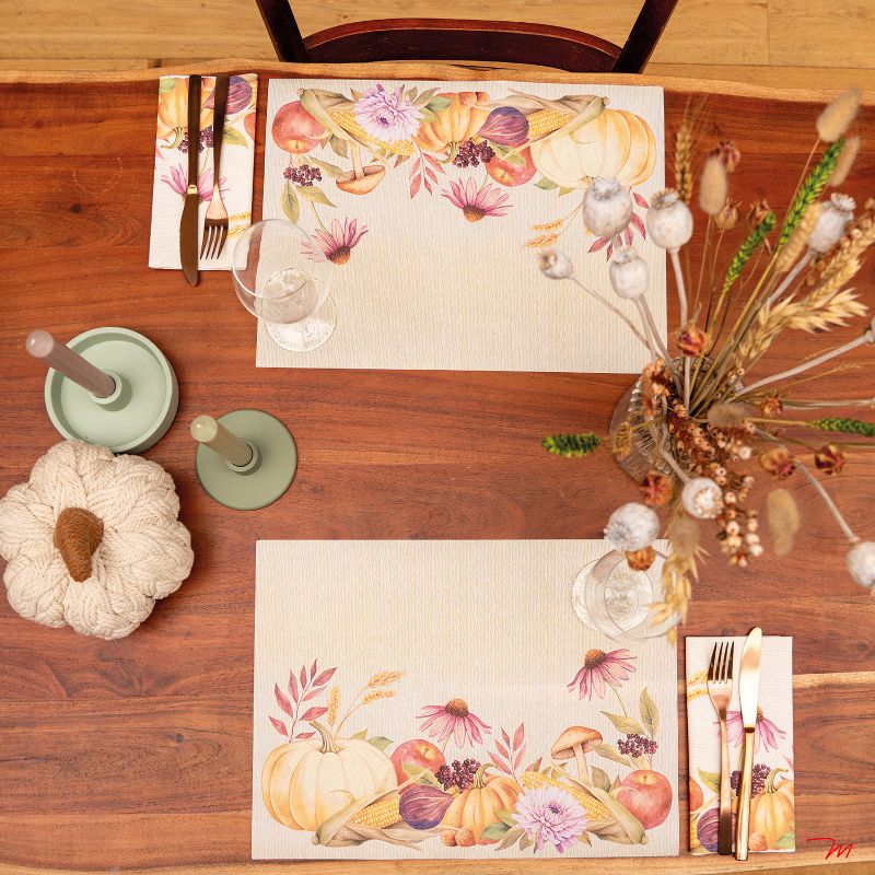 hherbstliche Soft Pocket Napkin mit Schlitz mit Blumen, Pilzen, Kürbis