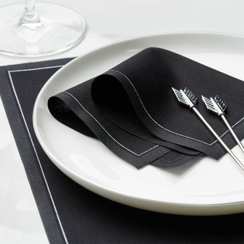 Cocktail Servietten aus Stoff schwarz 11x11cm Cocktail Servietten aus Stoff schwarz 11x11cm, Stoffservietten aus Baumwolle