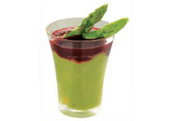 Mini Tulpen Glas cristal grün Fingerfood-und Catering- Artikel