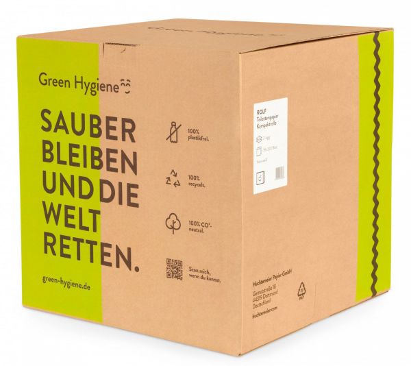 Toilettenpapier 2lg GREEN ROLF, 500 Bl Hygieneartikel ohne Plastikverpackung