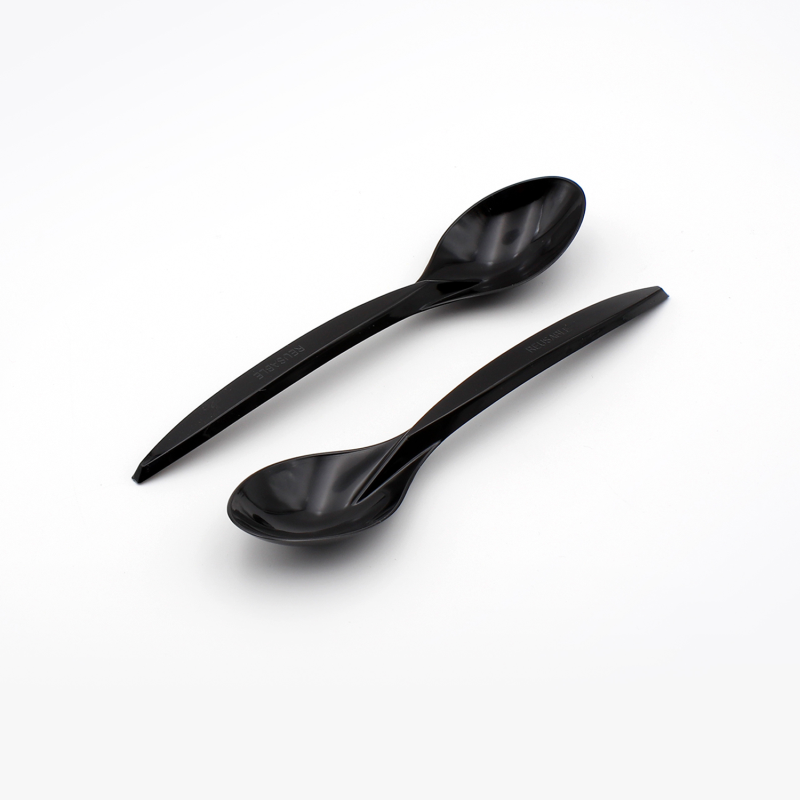 Weißer Mehrweglöffel aus Plastik, 180mm lang, ideal für nachhaltige Nutzung