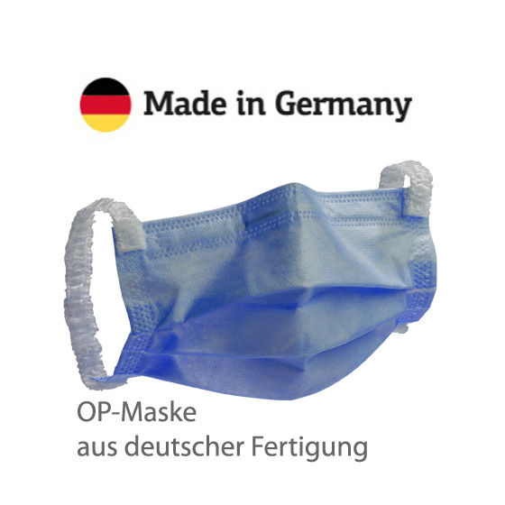 medizinische OP Maske, blau, Made in Germany