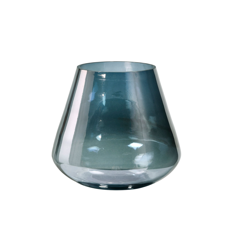 Kerzenhalter Etna 10,5cm x Ø 11,5cm, Kerzenhalter glas blau