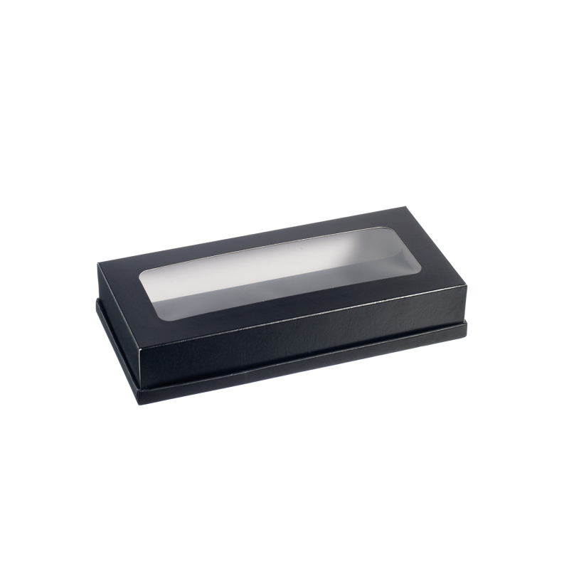 Deckel mit Fenster für Caterlux Tablett Atlas 1/3 Schwarz 26,8x12,1x5cm Tablettsysteme aus Kartonage