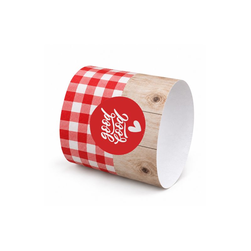 Snack Banderole rot/weiß kariert
