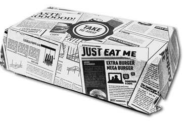 Sandwich Box XL Zeitungsdruck Snack Verpackungen