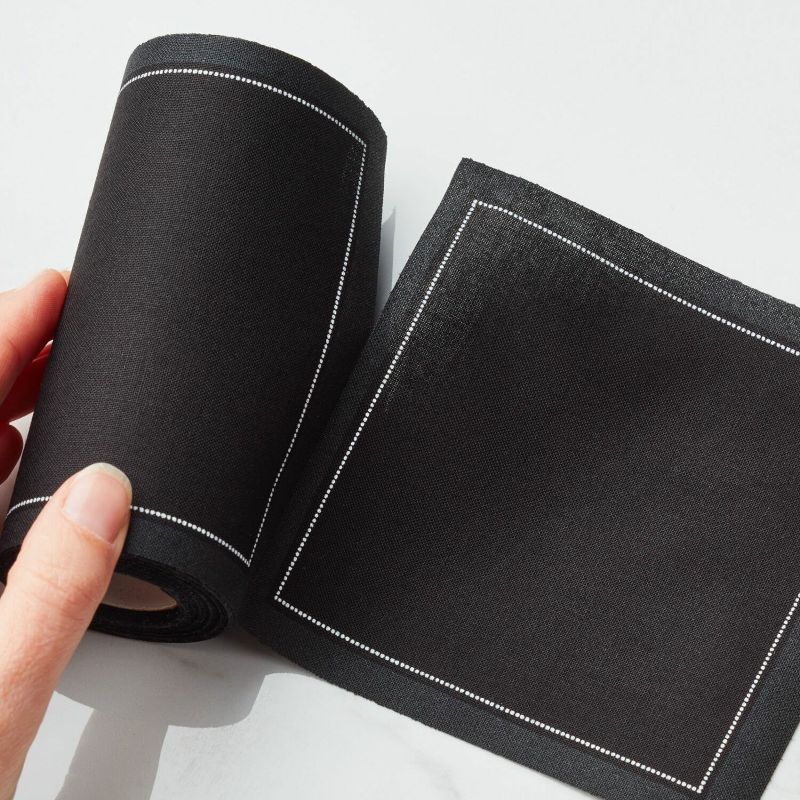 Cocktail Servietten aus Stoff schwarz 11x11cm Cocktail Servietten aus Stoff schwarz 11x11cm, Stoffservietten aus Baumwolle