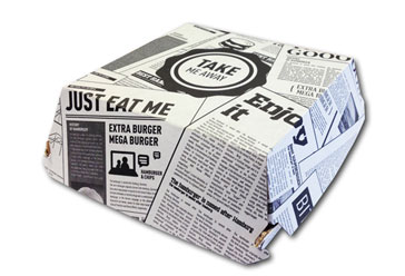 Hamburgerbox Zeitungsdruck Burger Verpackung