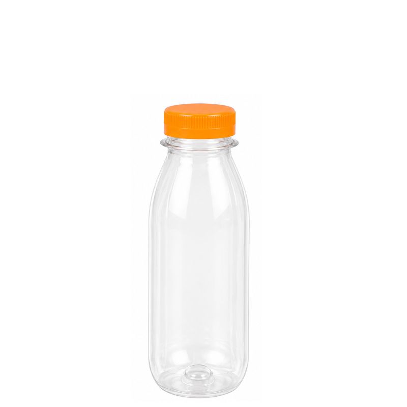 PET Flasche mit 330ml Fassungsvermögen und orangenem Deckel