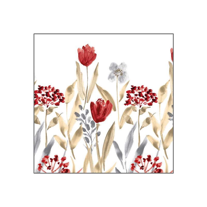 Serviette Selma Herbst Blumenmotiv Naturfarben 40x40cm Airlaid
