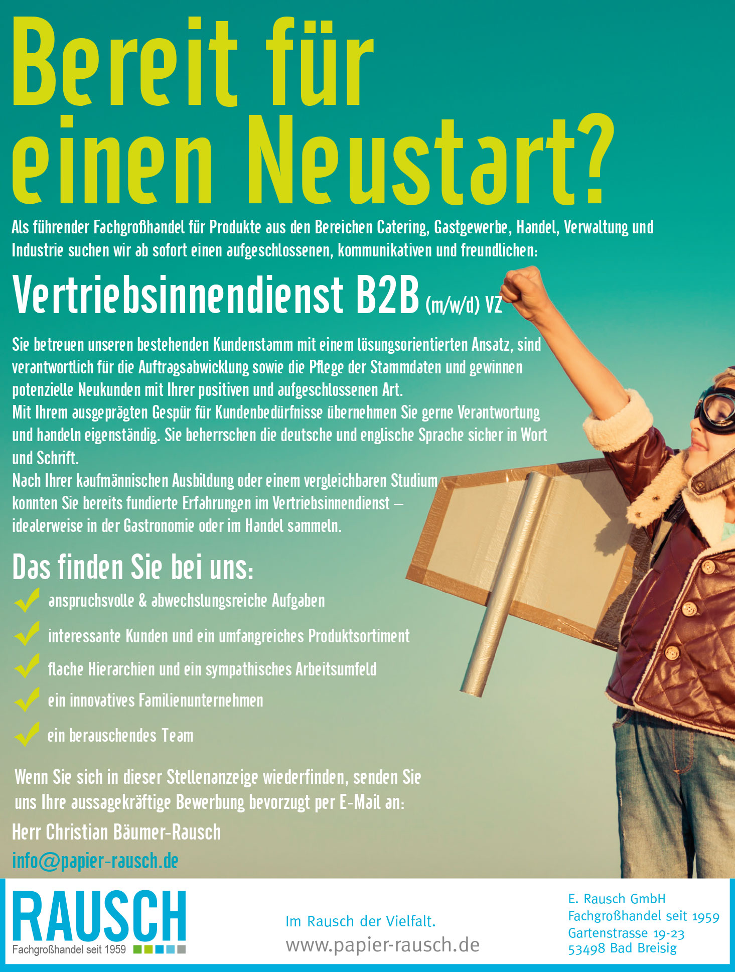 Stellenanzeige Vertriebsinnendienst B2B