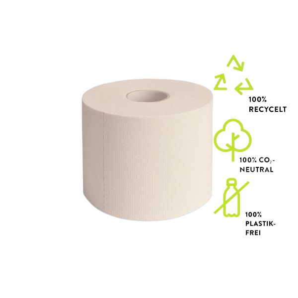 Toilettenpapier 3lg GREEN KORDULA, 400Bl Hygieneartikel ohne Plastikverpackung