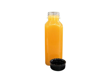 PET Flasche mit 400ml Fassungsvermögen und schwarzem Deckel
