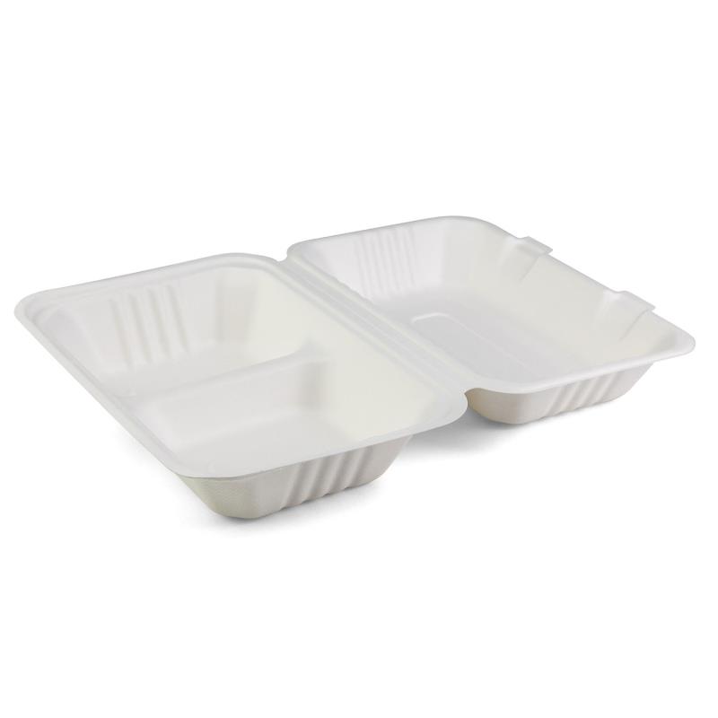 Menübox Senza 2-teilig 230x153x80mm aus Bagasse - PFAS-frei & nachhaltig