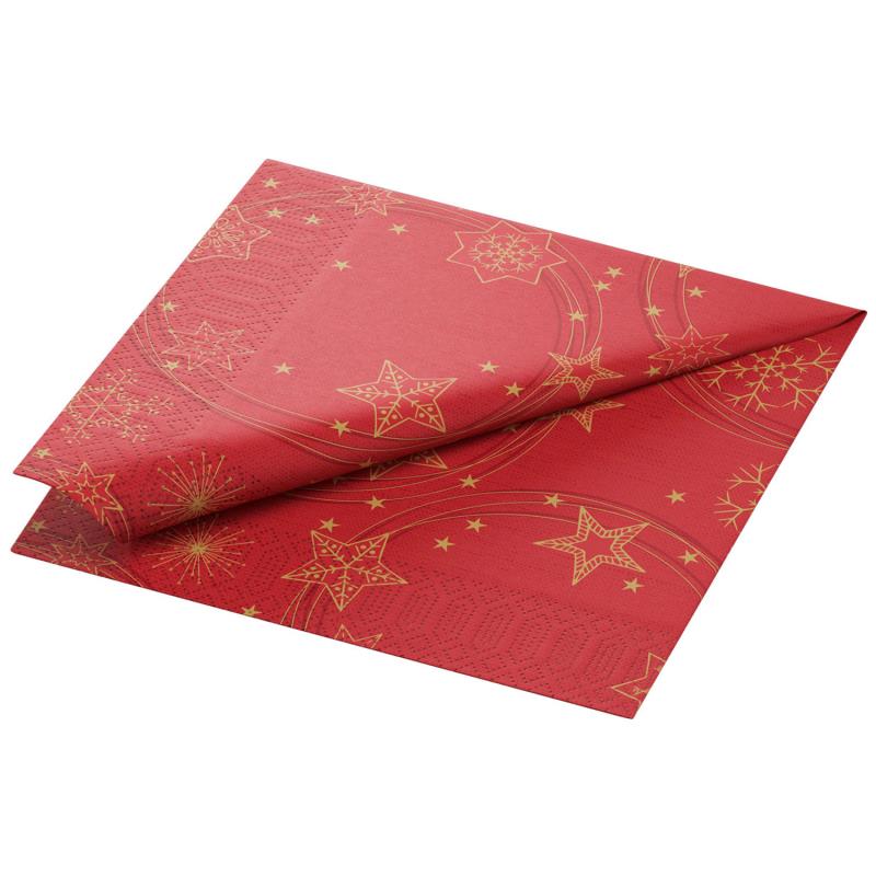 Zelltuch Serviette Star Shine Red 40x40cm.