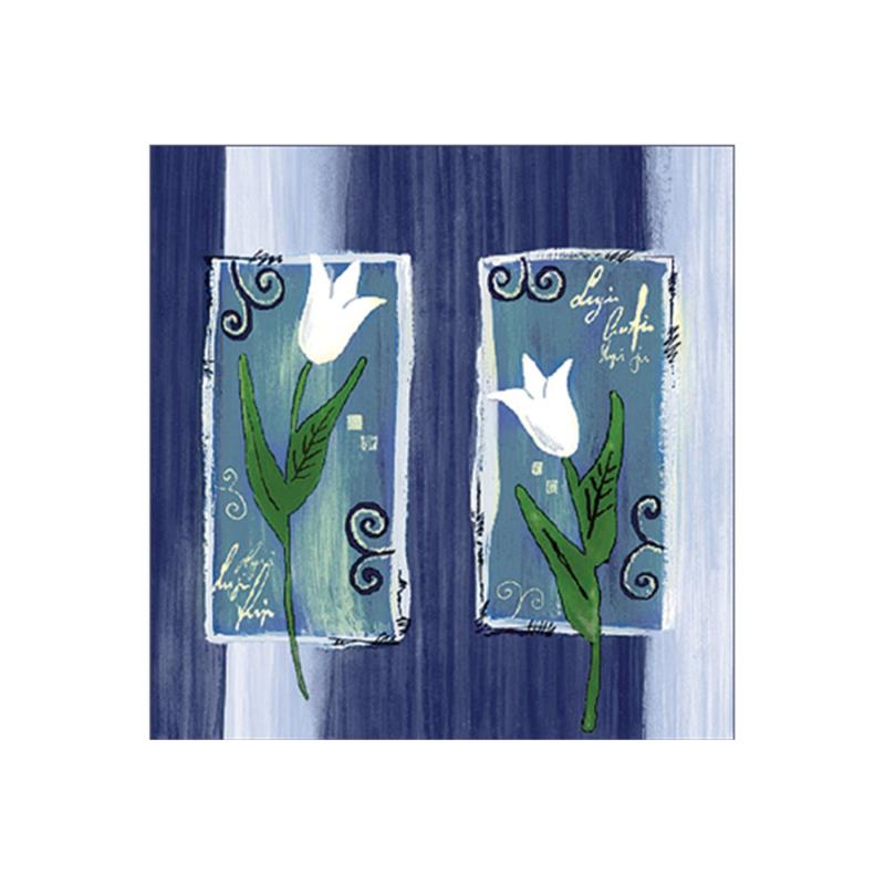 Zelltuch Serviette Flower Blau 40x40cm