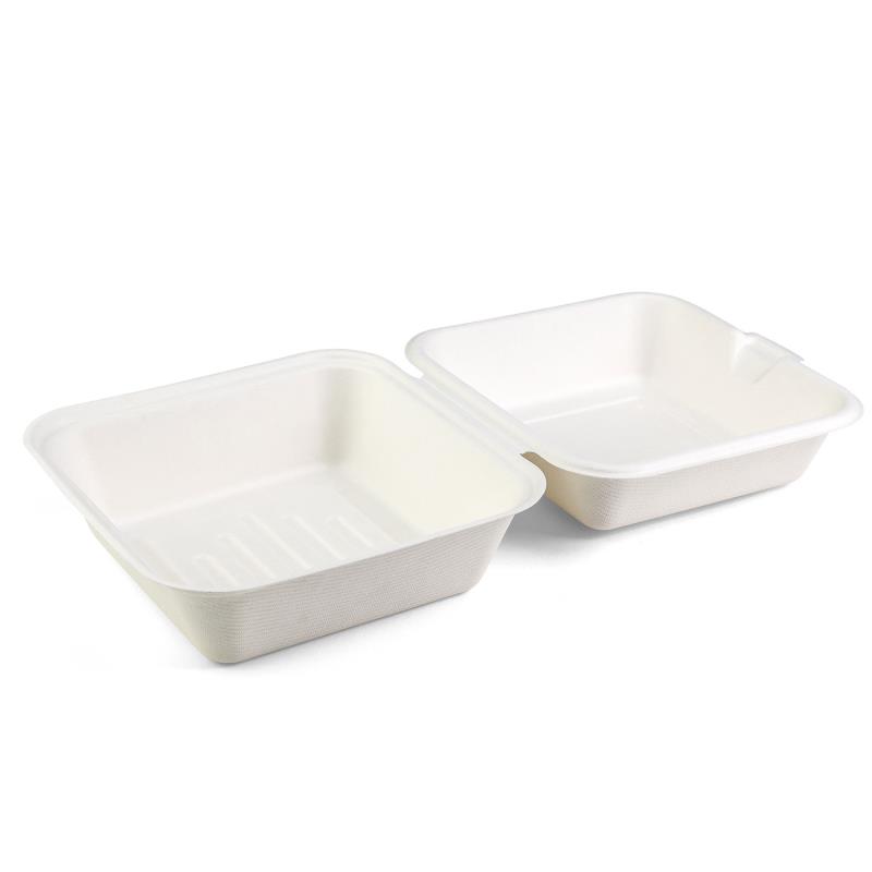 Hamburgerbox Senza 155x155x80mm aus Bagasse - PFAS-frei & nachhaltig