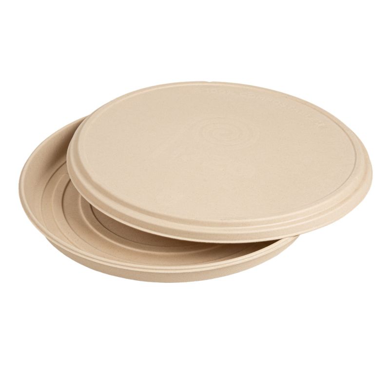Pizzateller Bagasse Ø 35,7cm aus Bagasse in braun
