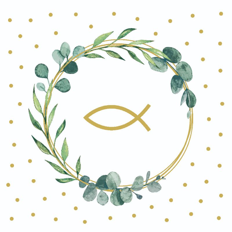 Serviette Eukalyptus Firsch 33x33cm Kommunion / Konfirmation