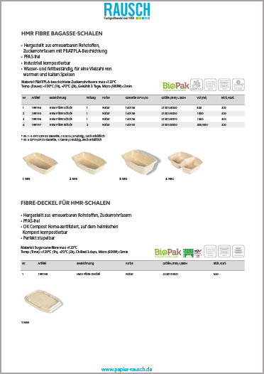 Flyer Bagasse Siegelschalen