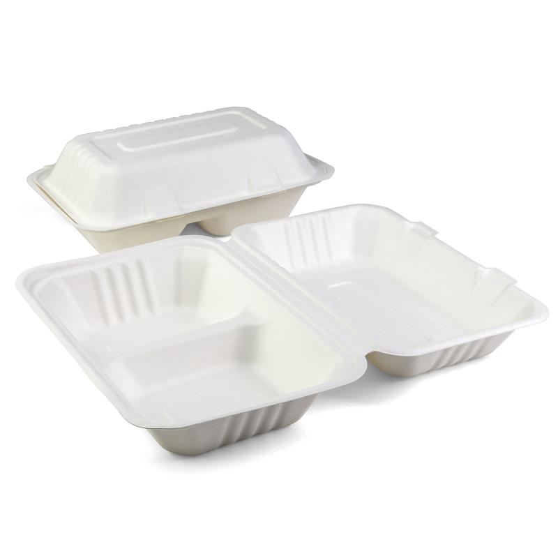 Menübox Senza 2-teilig 230x153x80mm aus Bagasse - PFAS-frei & nachhaltig