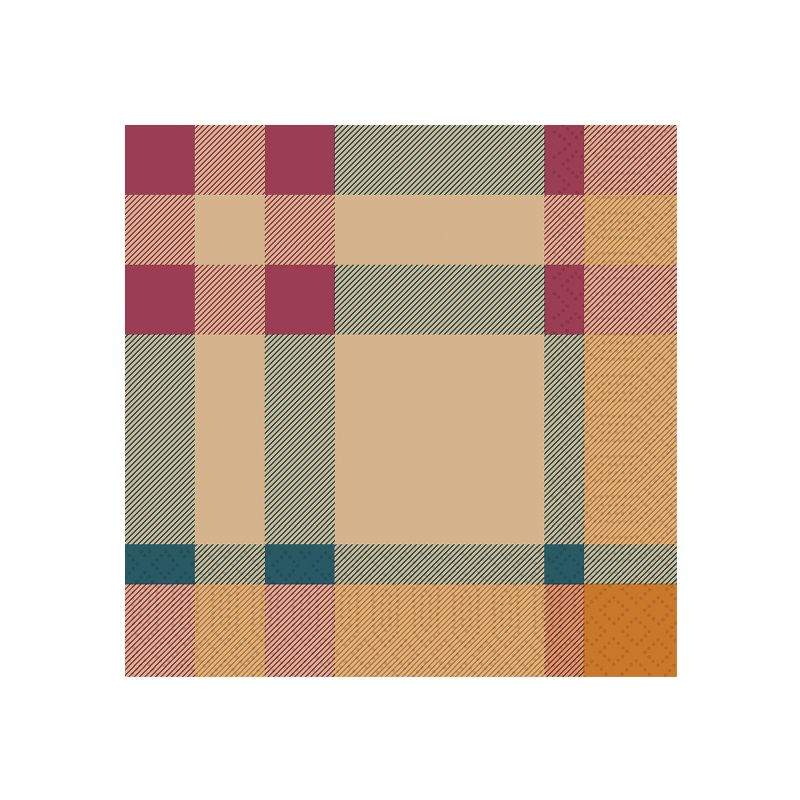 herbstliche Zelltuchserviette in 33x33cm mit Karomuster