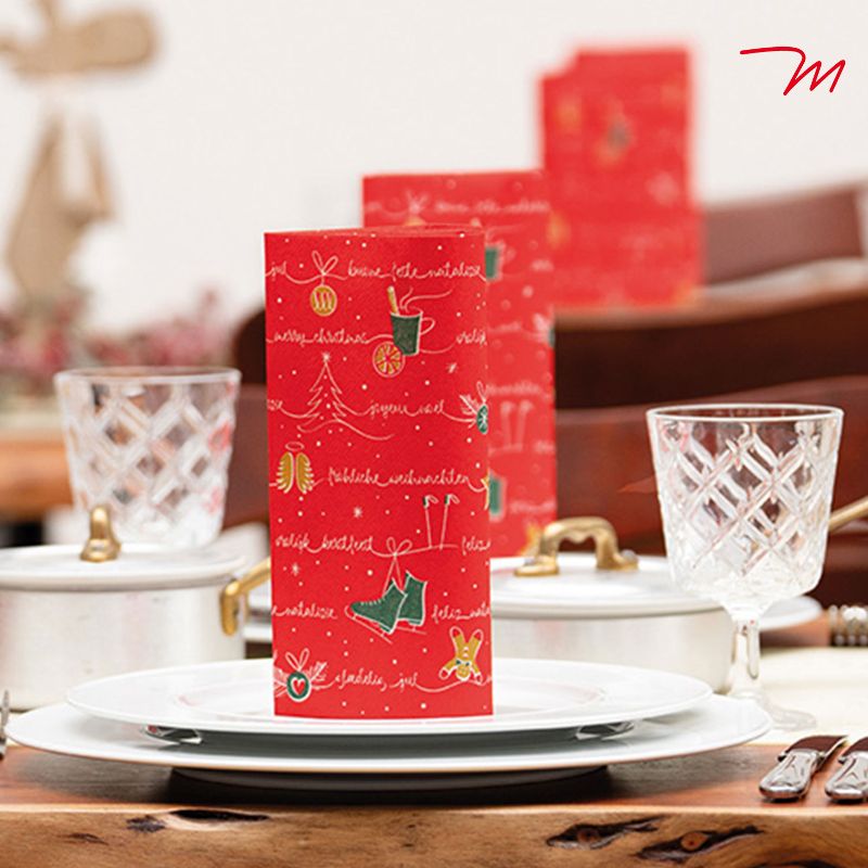 Airlaid Serviette Ravin Rot 40x40cm Weihnachtliche Tischaccessoires für Unternehmen und Eventplaner