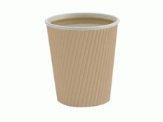Kaffeebecher 0,2ltr braun geriffelt