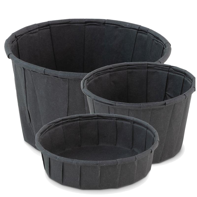 Soufflé Becher 37ml Schwarz Papier