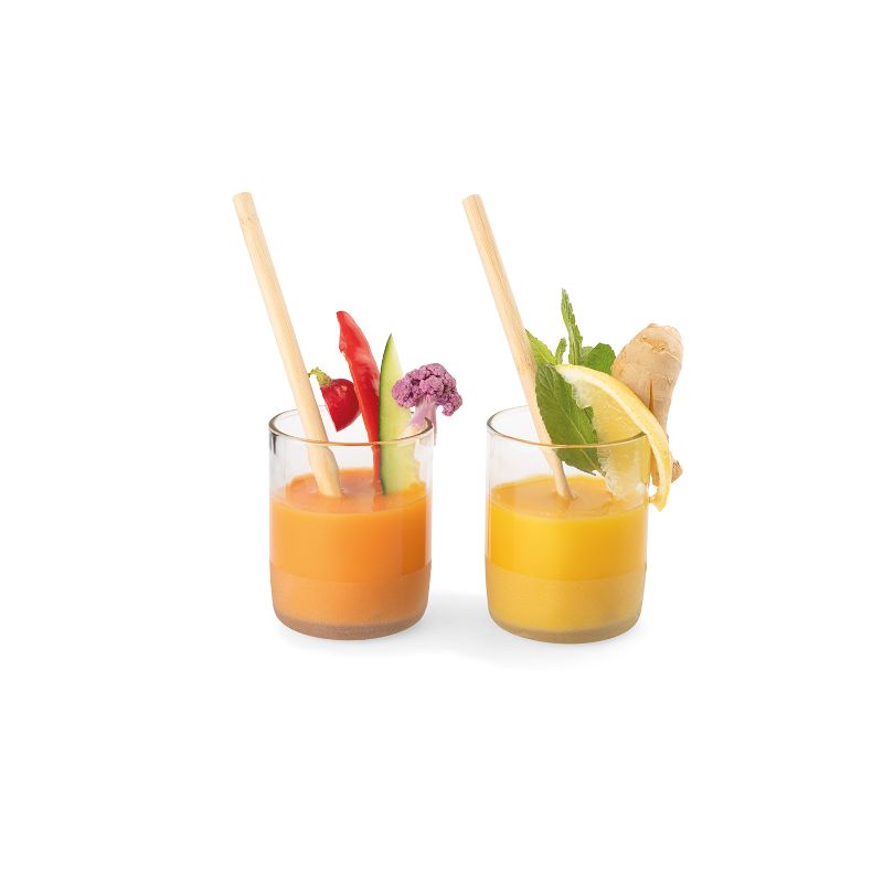 Trinkhalm Bambus hell natur, 22cm lang, Durchmesser 11mm für Cocktails