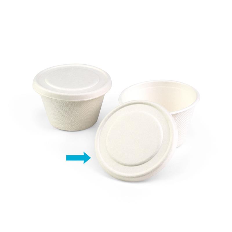 Senza Deckel Ø77mm für Dressingbecher aus Bagasse - PFAS-frei & nachhaltig