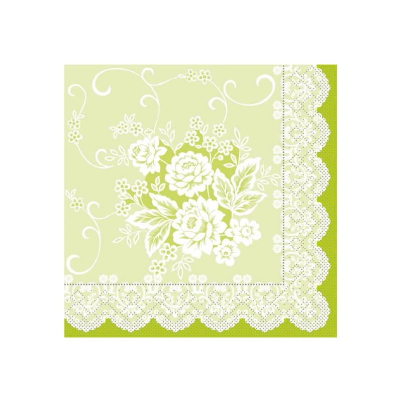 Zelltuch Serviette Franziska Grün 33x33cm