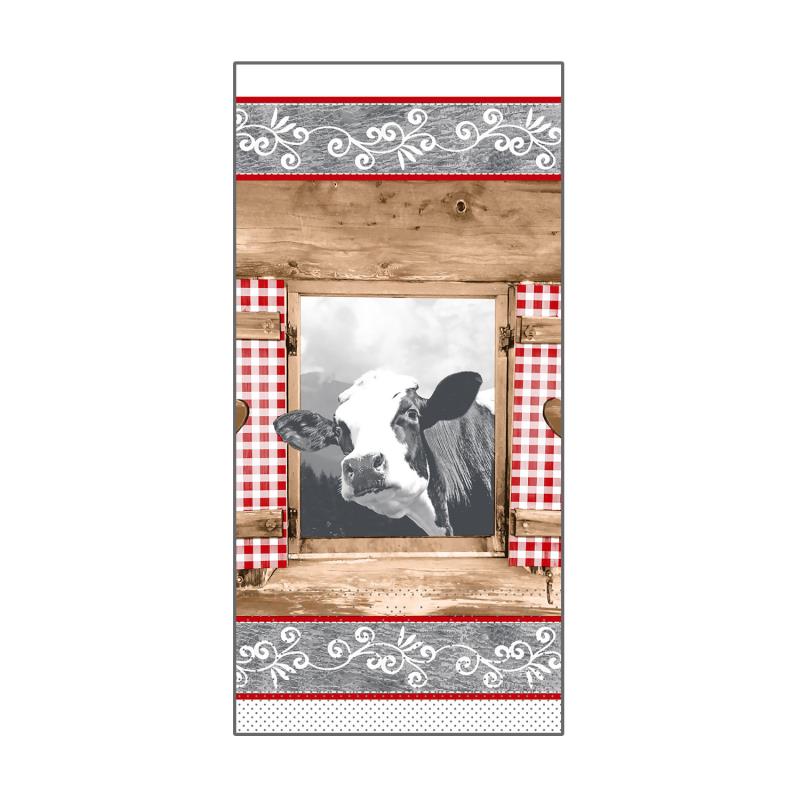Zelltuch Serviette Almblick 33x33cm 3-lagig, 1/8 Falz