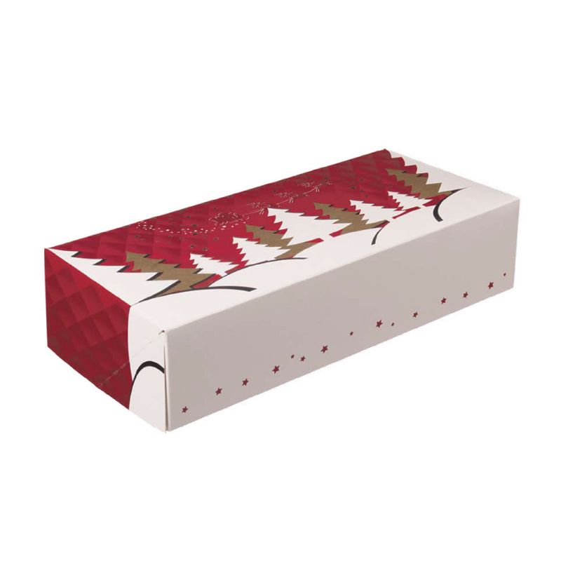 Stollenkarton winterlandschaft 340x160x80mm Weihnachtlicher Karton für Stollen und süße Spezialitäten