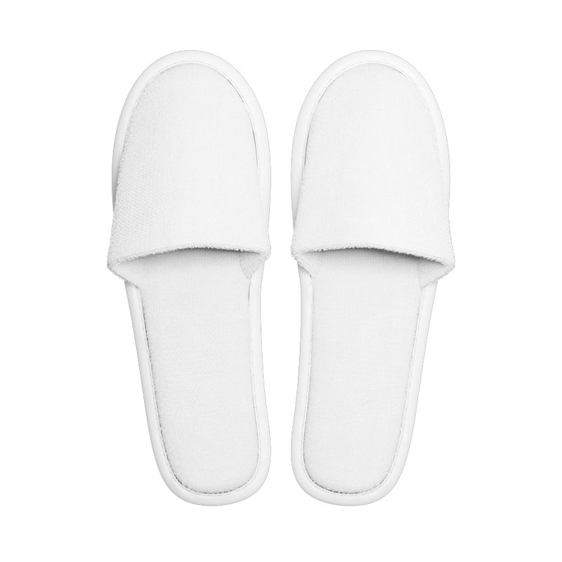 Pantoffel Slipper aus Frottee geschlossen, Einweg Pantoffeln weiß 31cm