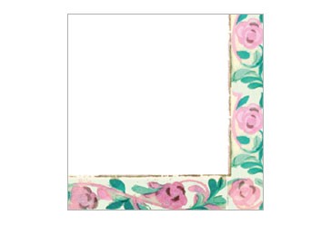 Serviette Randdekor 40x40cm Rose / Bunt