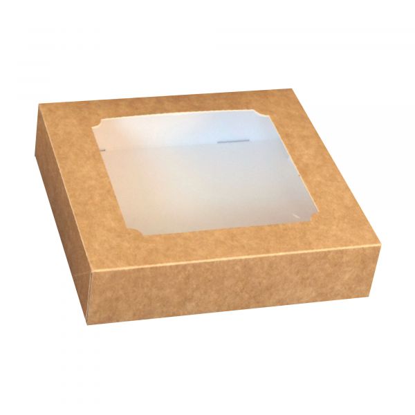 Tortenkarton braun mit Fenster 30x30x5,5cm