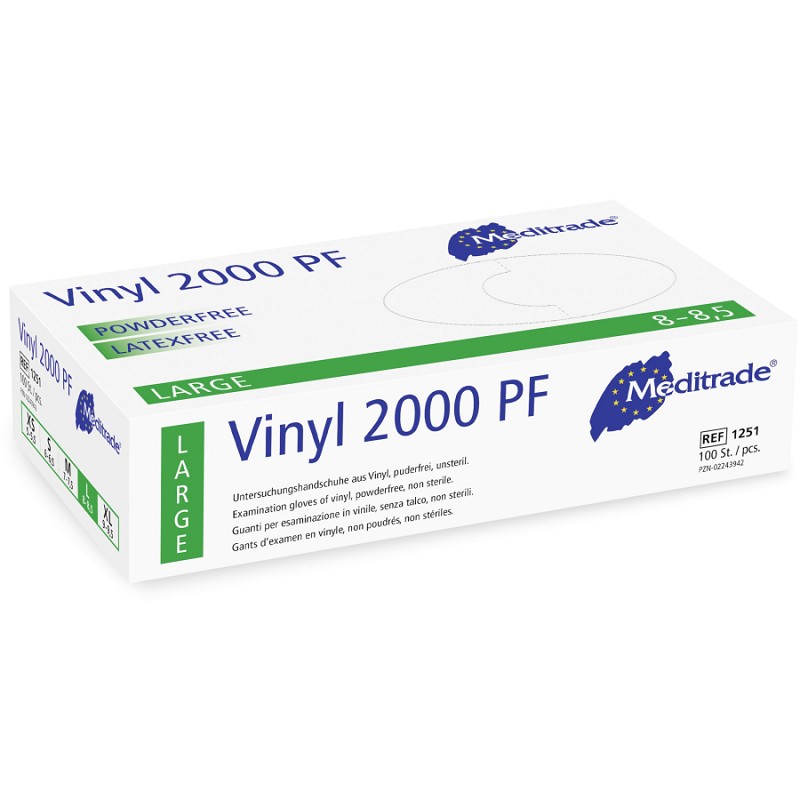 Vinyl-Handschuhe 2000 PF ungep. Gr S, VE 100 St