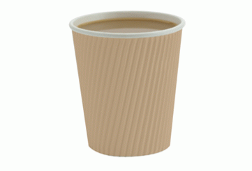 Kaffeebecher 0,2ltr braun geriffelt