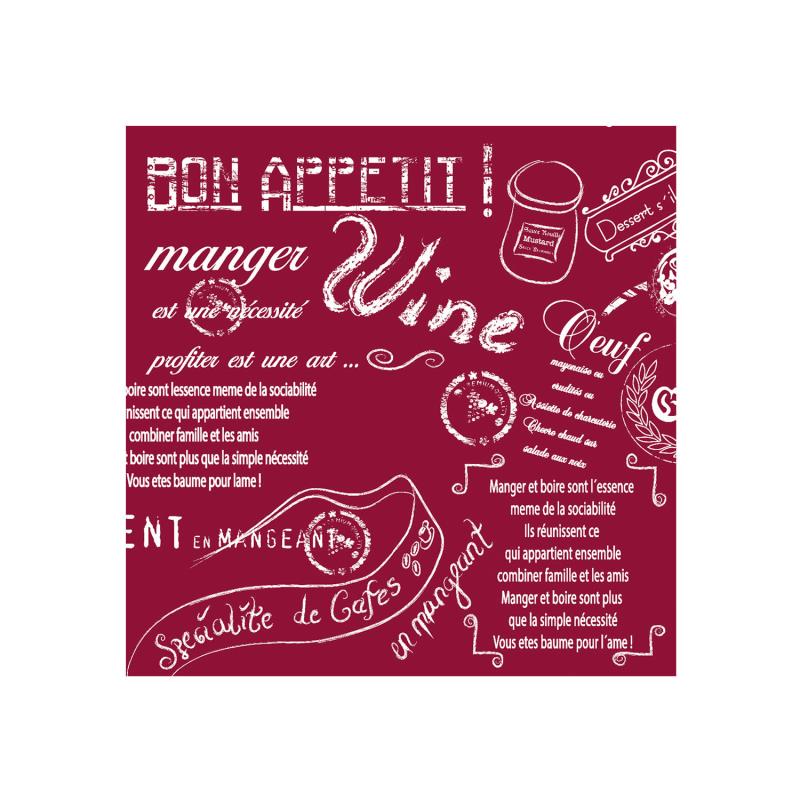 Serviette Script Bordeaux 40x40cm