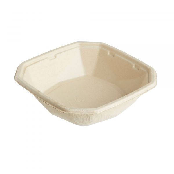 Octabagasse, braun, 650ml Bagasse Schalen