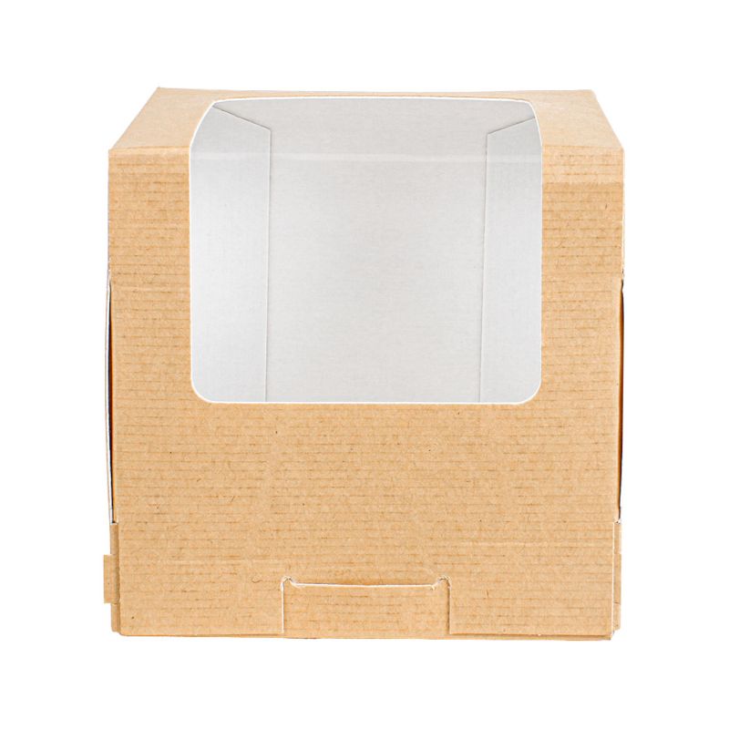 Cup Cake oder Cookie Box in braun mit Fenster mit den Maßen 100x100x110mm