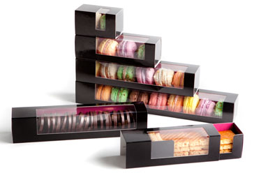 Macaron Box 12-er schwarz/pink Konditor Verpackungen