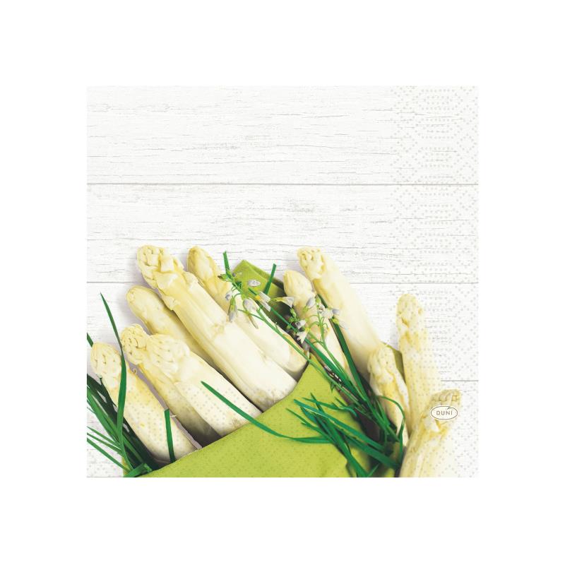 Zelltuch Serviette White Asparagus 33x33cm